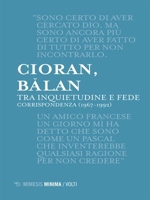 cover image of Tra inquietudine e fede